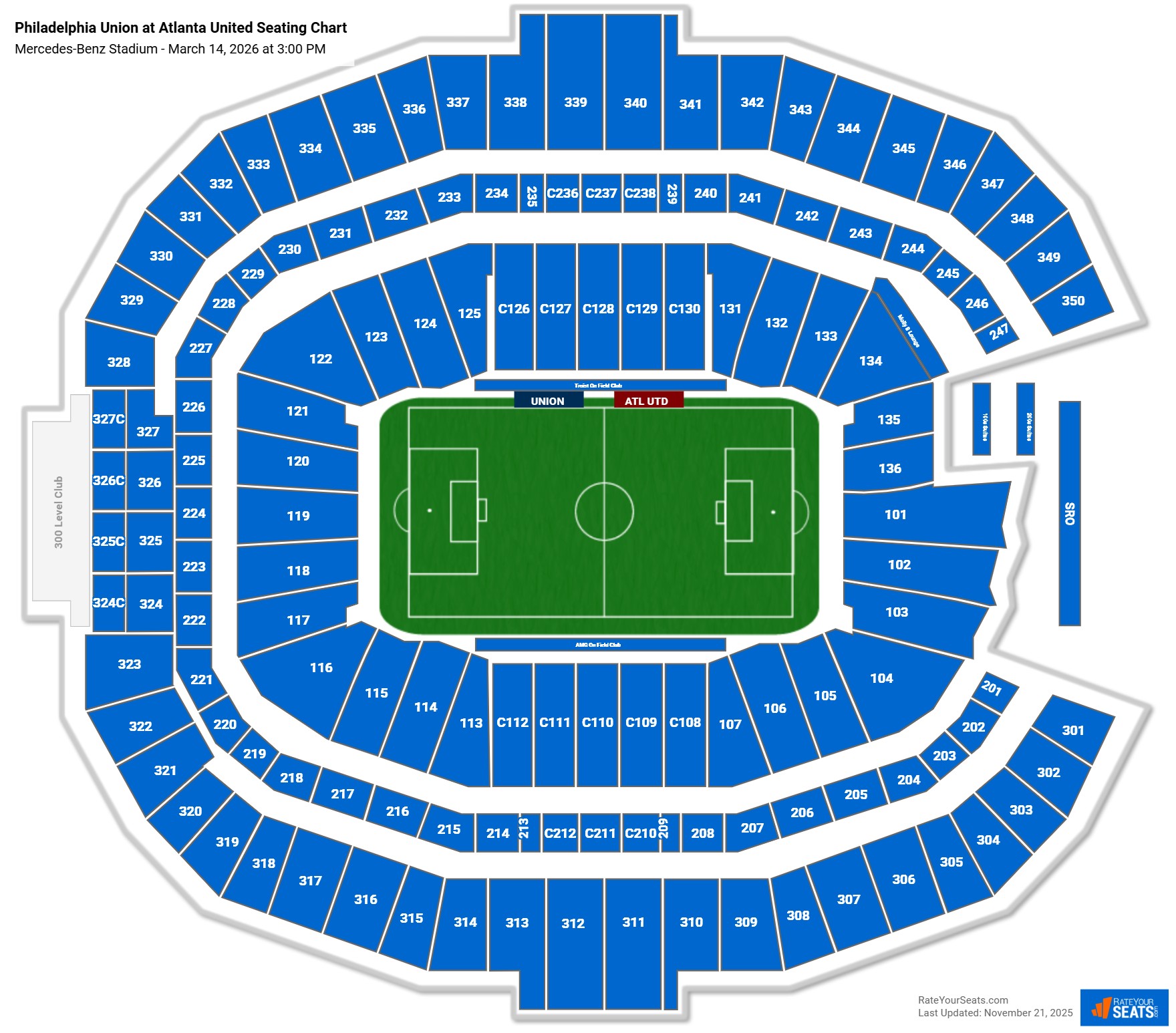Philadelphia Union at Atlanta United seating chart Mercedes-Benz Stadium