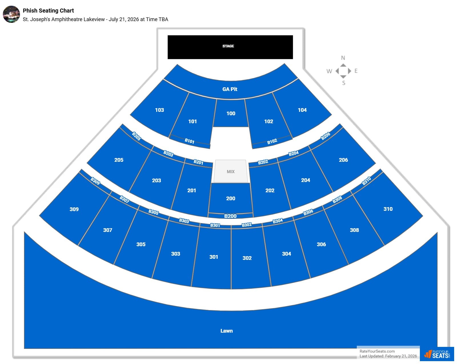 Phish seating chart St. Joseph