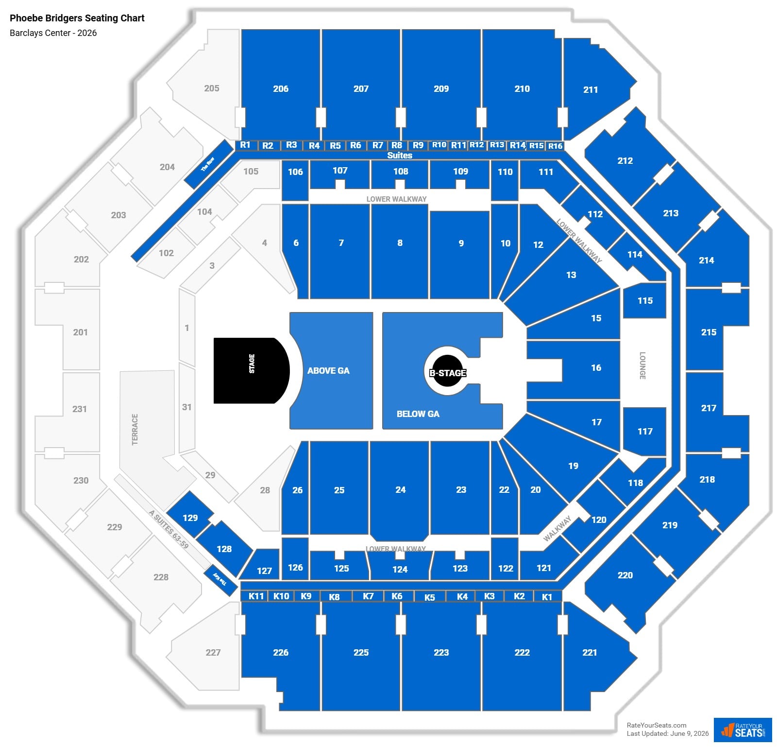 Phoebe Bridgers Seating Chart at Barclays Center