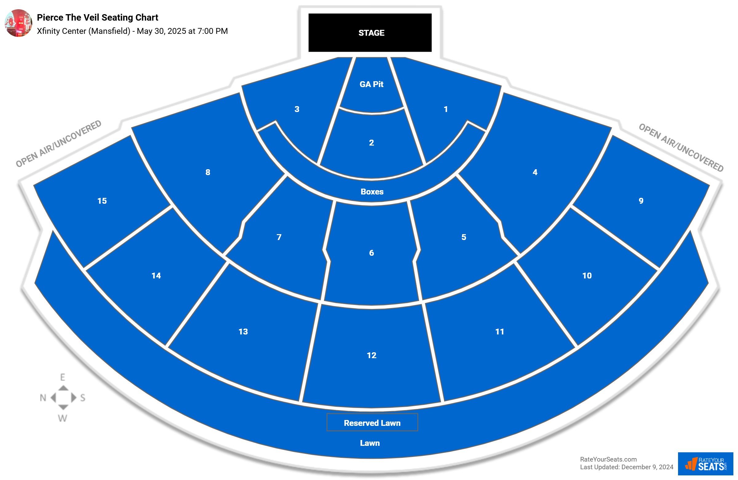 Pierce The Veil seating chart Xfinity Center (Mansfield)