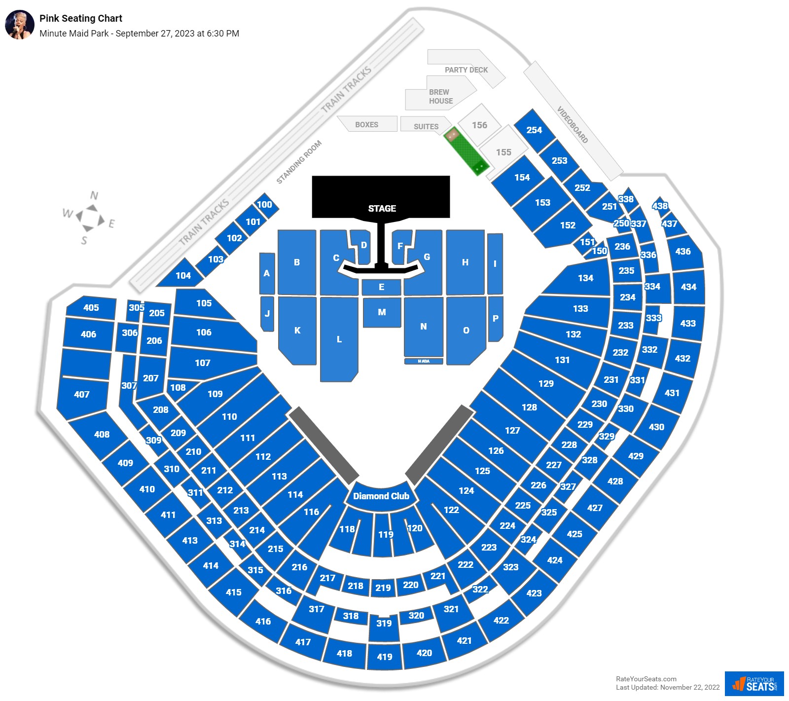 Pink seating chart Minute Maid Park