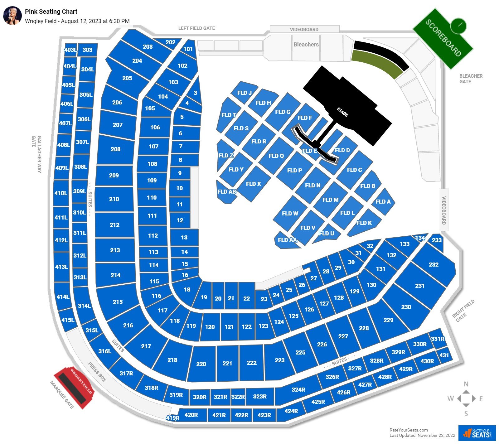Target Field Concert Seating Chart