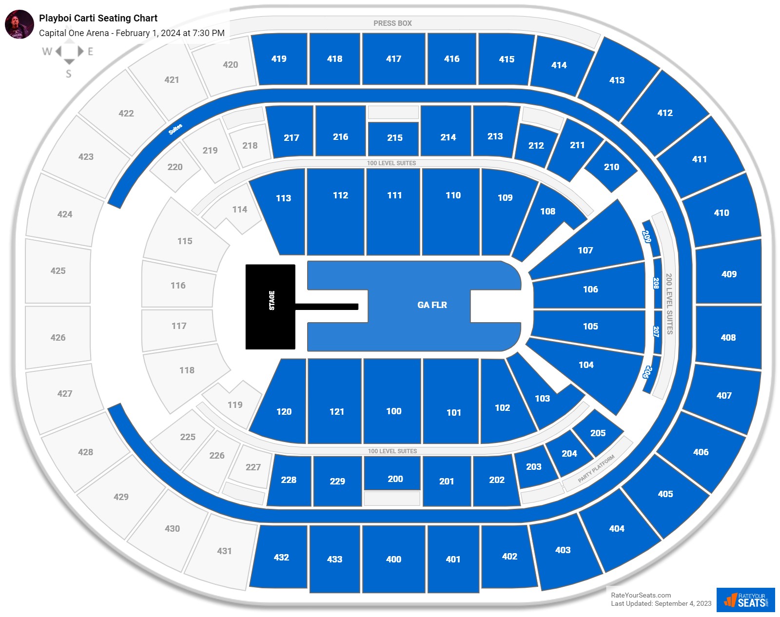 Playboi Carti seating chart Capital One Arena