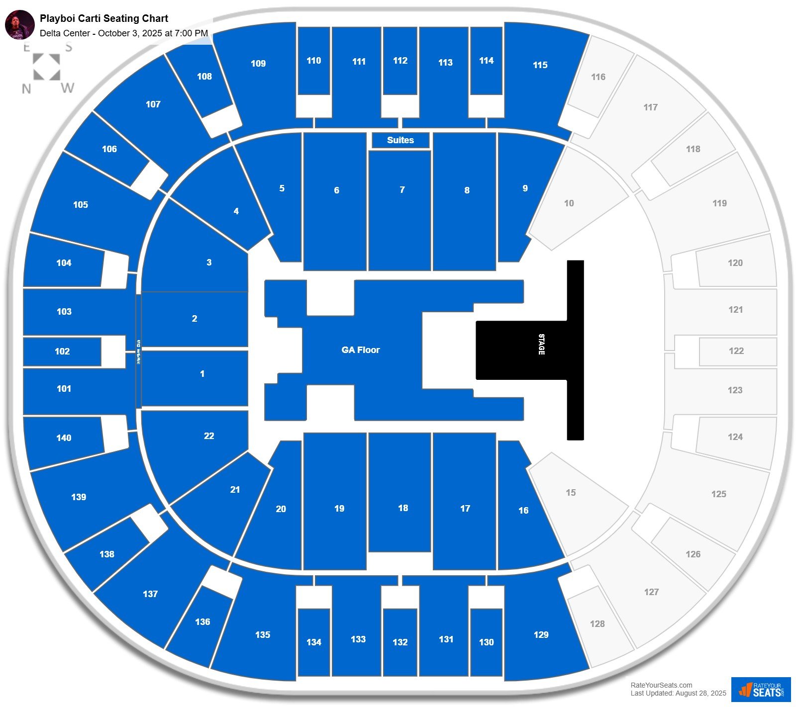Playboi Carti seating chart Delta Center