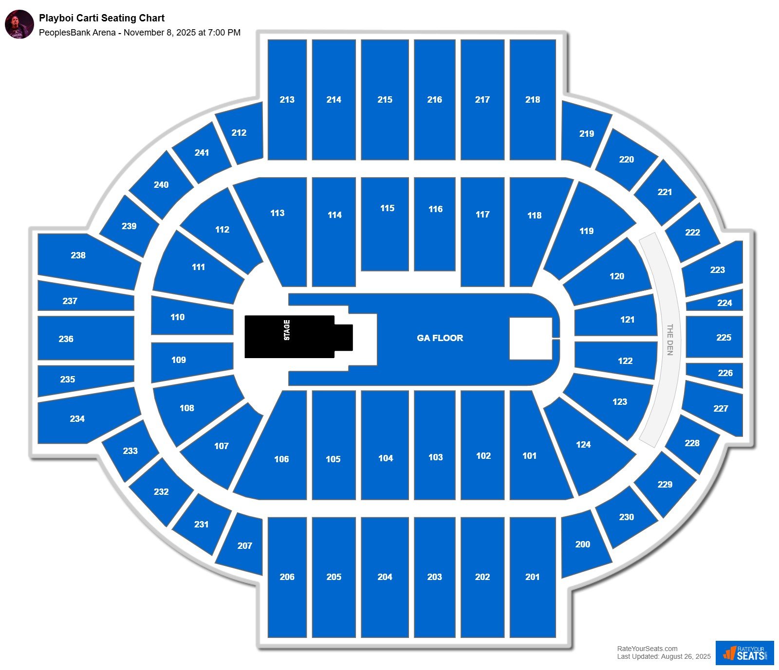Playboi Carti seating chart PeoplesBank Arena