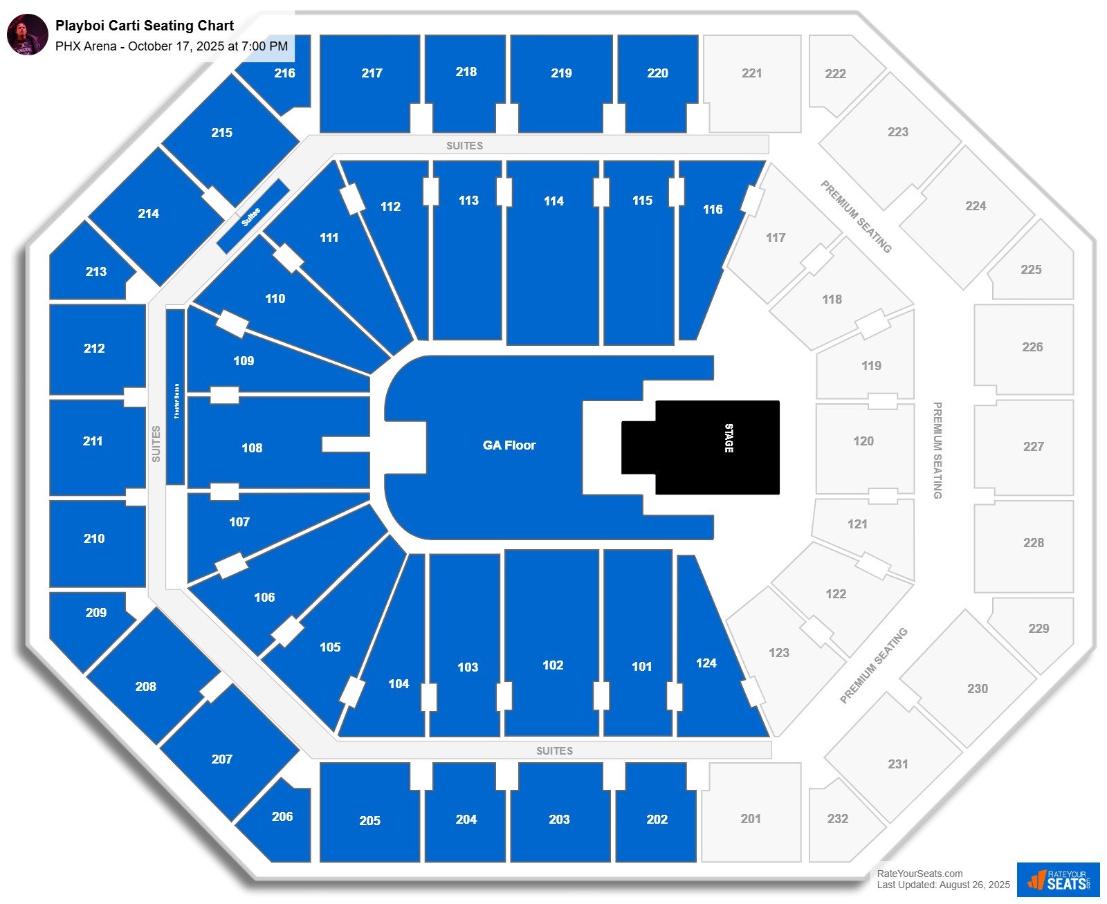 Playboi Carti seating chart Mortgage Matchup Center