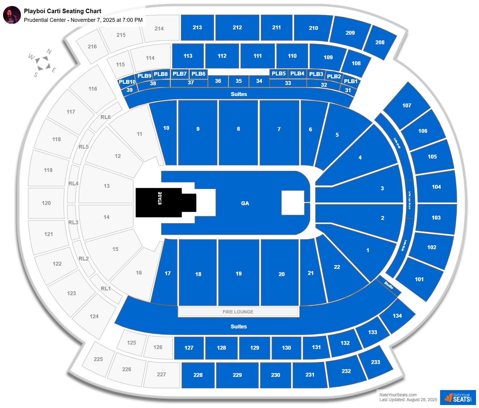 Playboi Carti seating chart Prudential Center