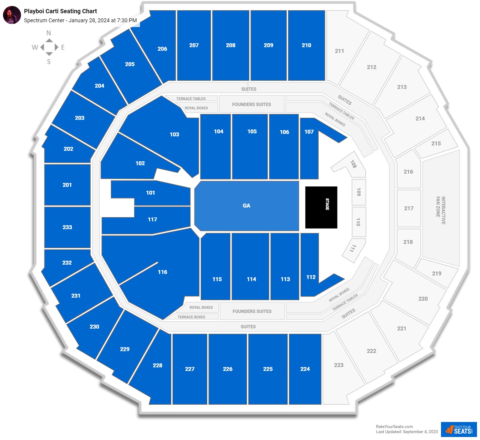 Playboi Carti seating chart Spectrum Center