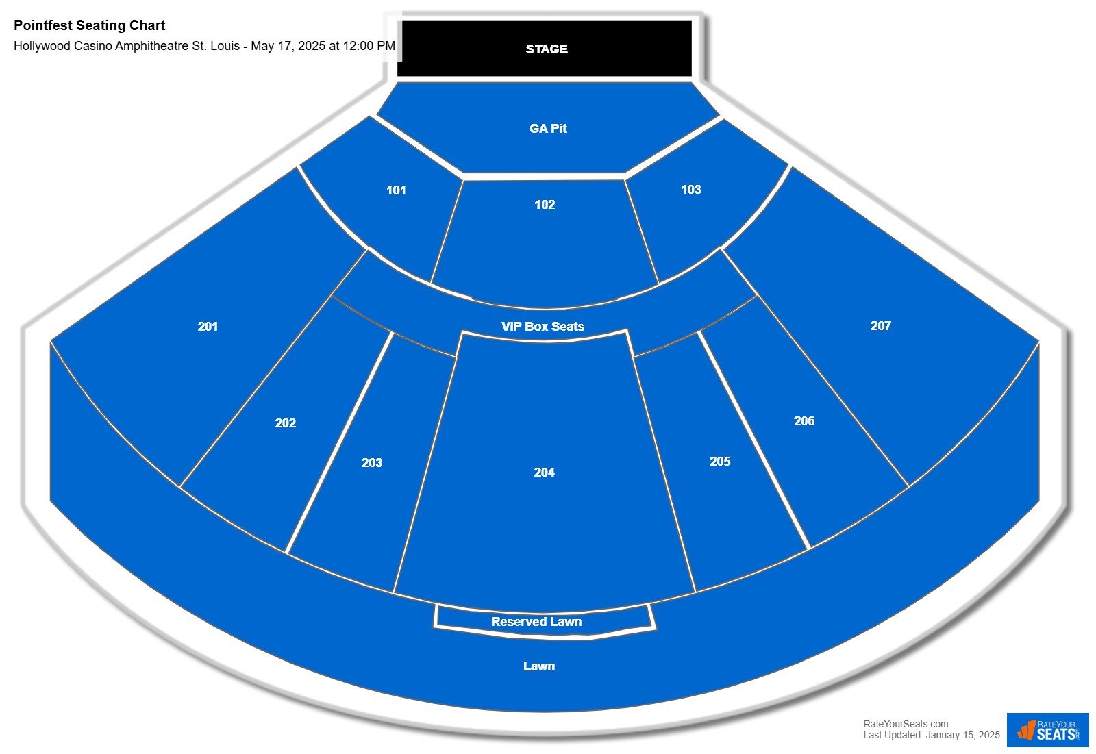 Pointfest seating chart Hollywood Casino Amphitheatre St. Louis