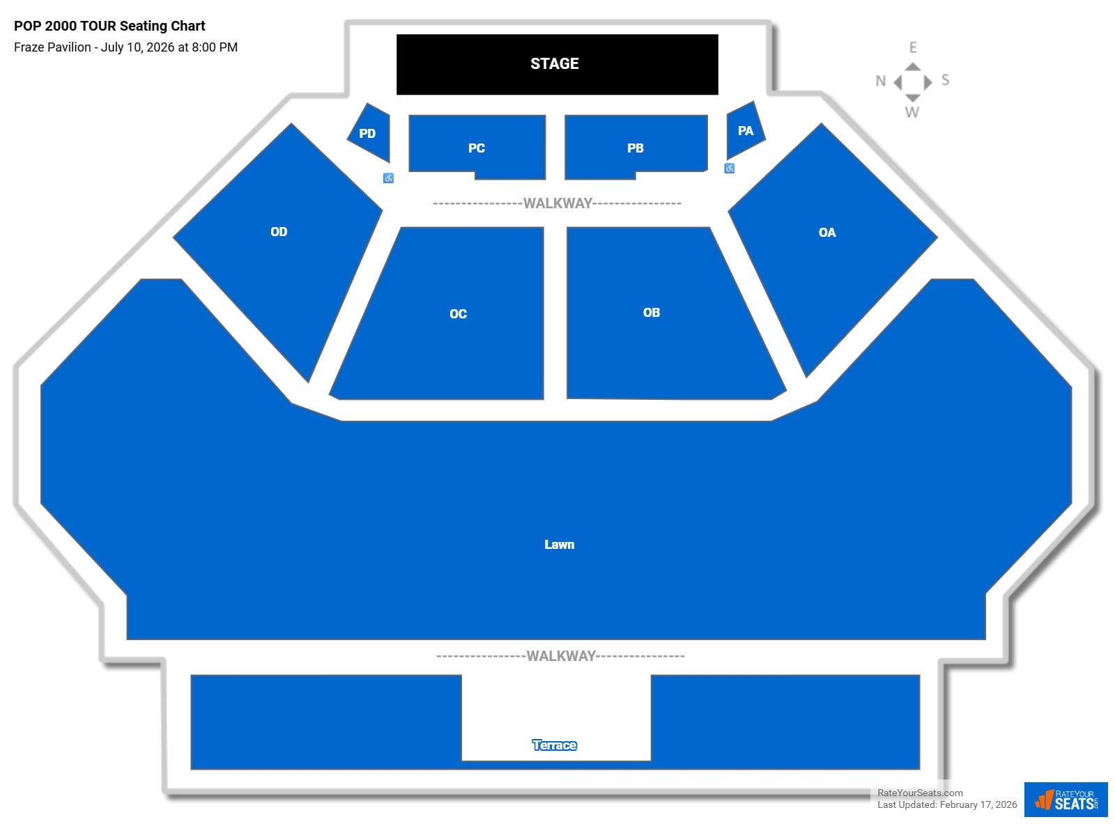 POP 2000 TOUR seating chart Fraze Pavilion