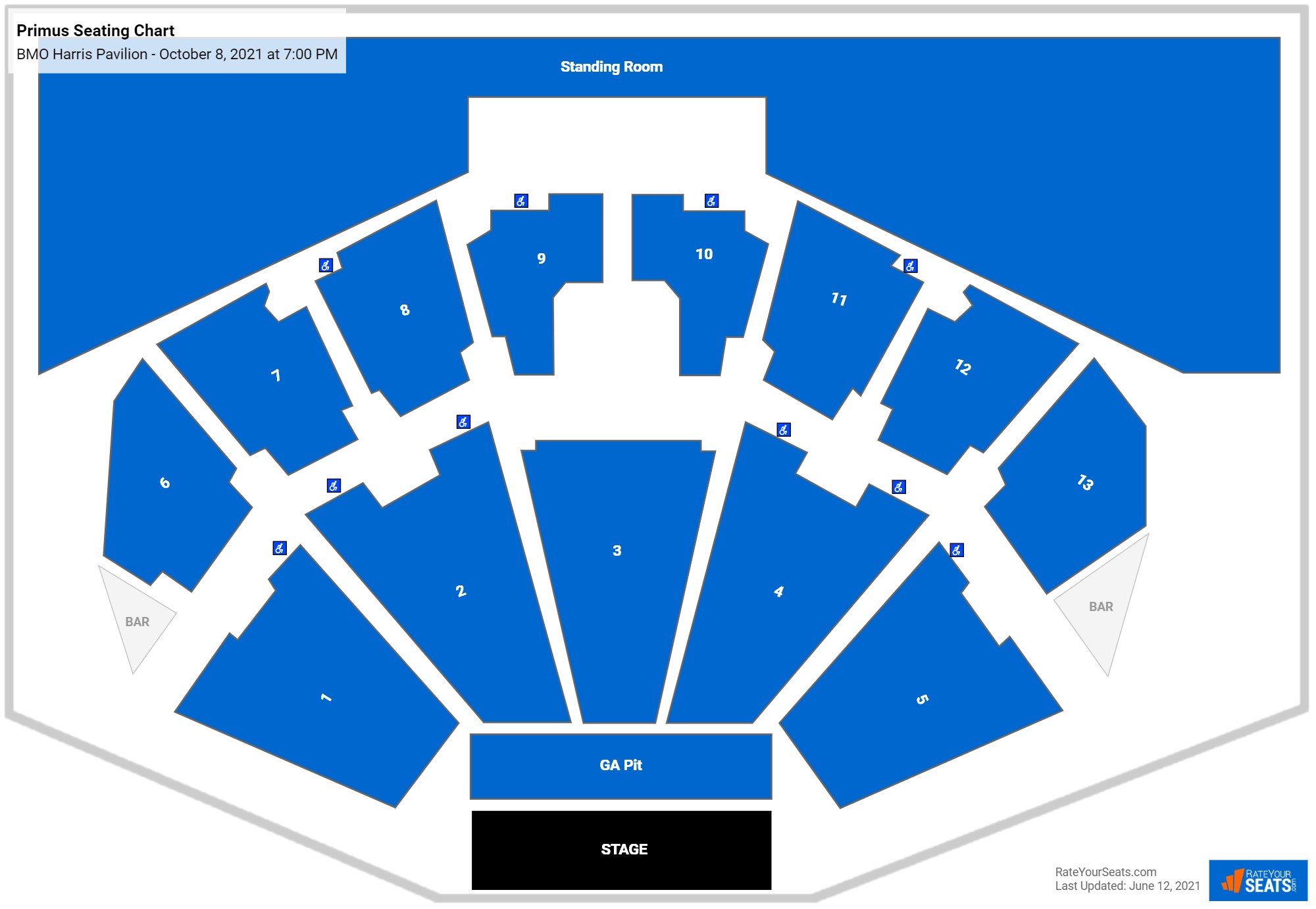 Primus seating chart BMO Harris Pavilion