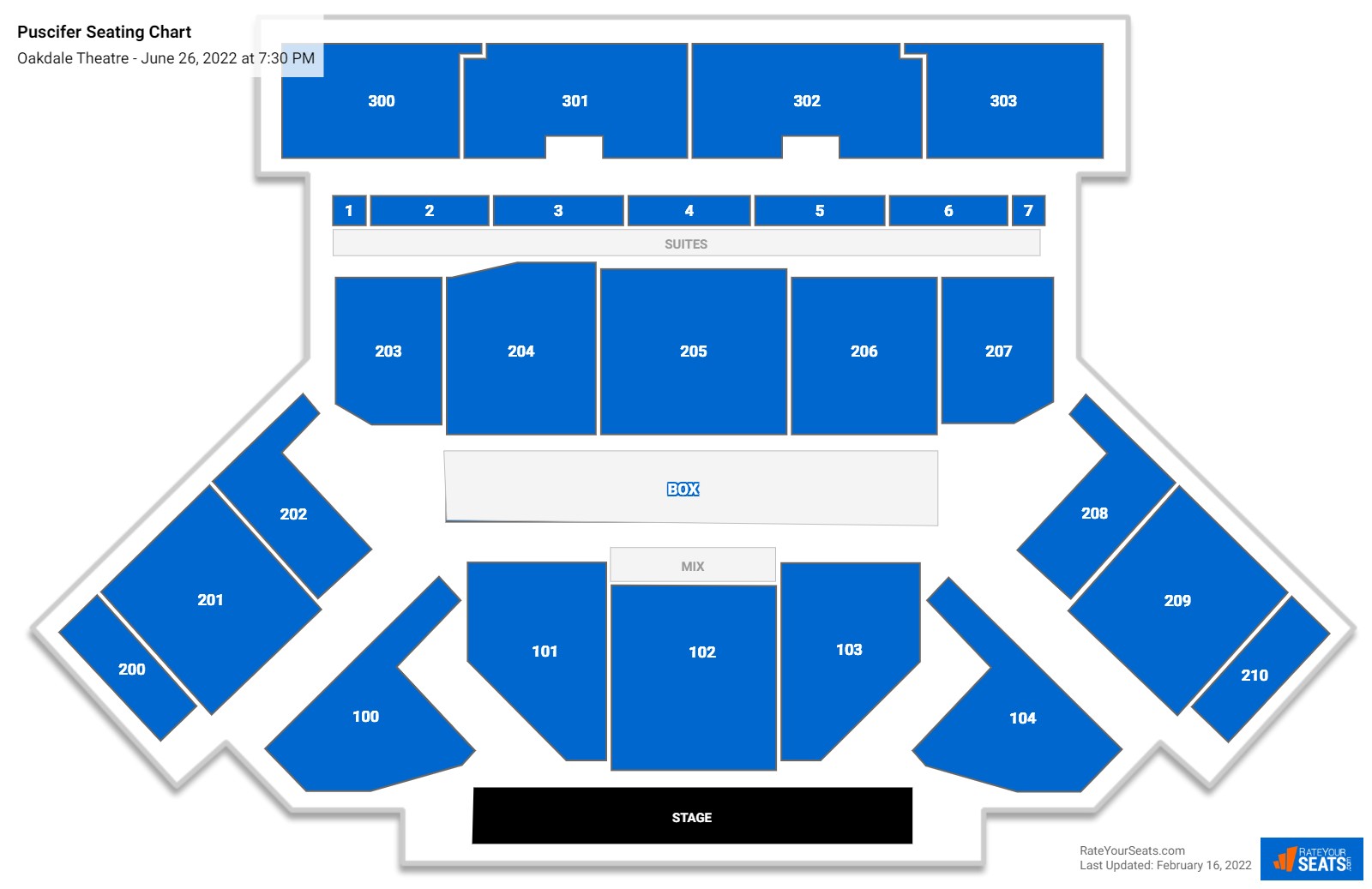 Puscifer seating chart Oakdale Theatre