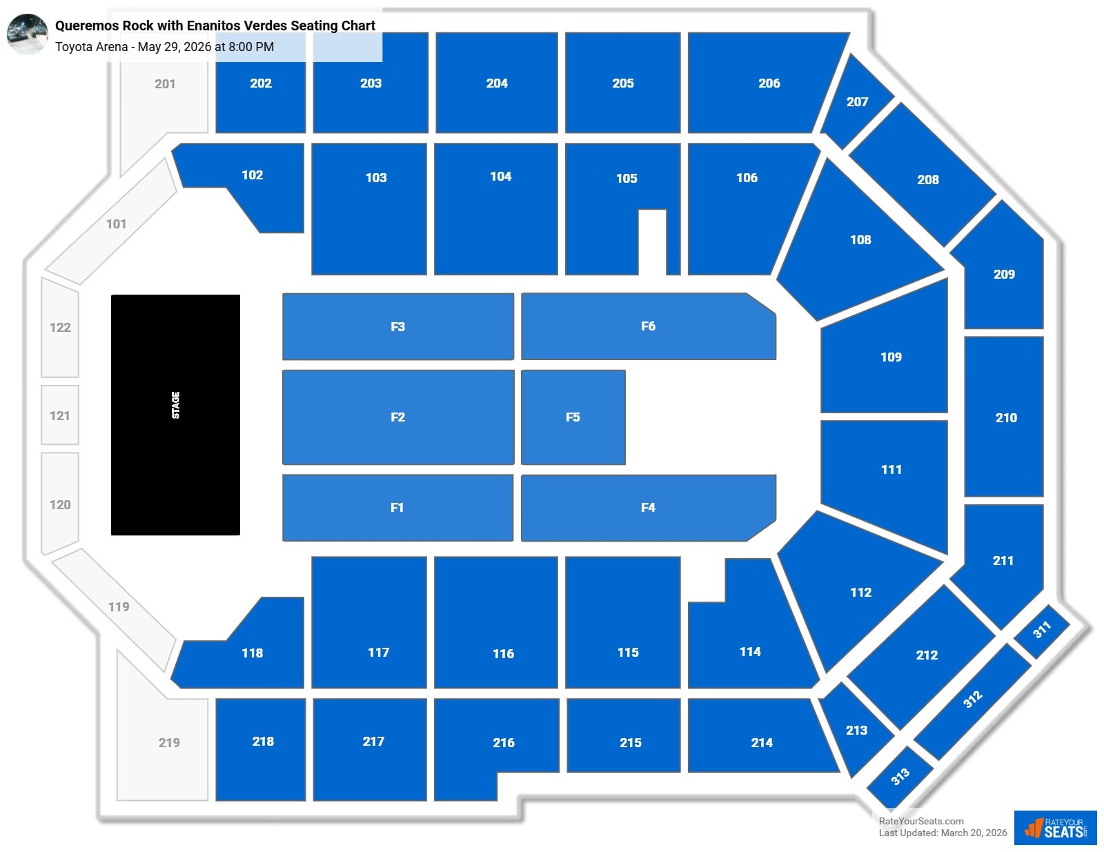 Queremos Rock with Enanitos Verdes seating chart Toyota Arena