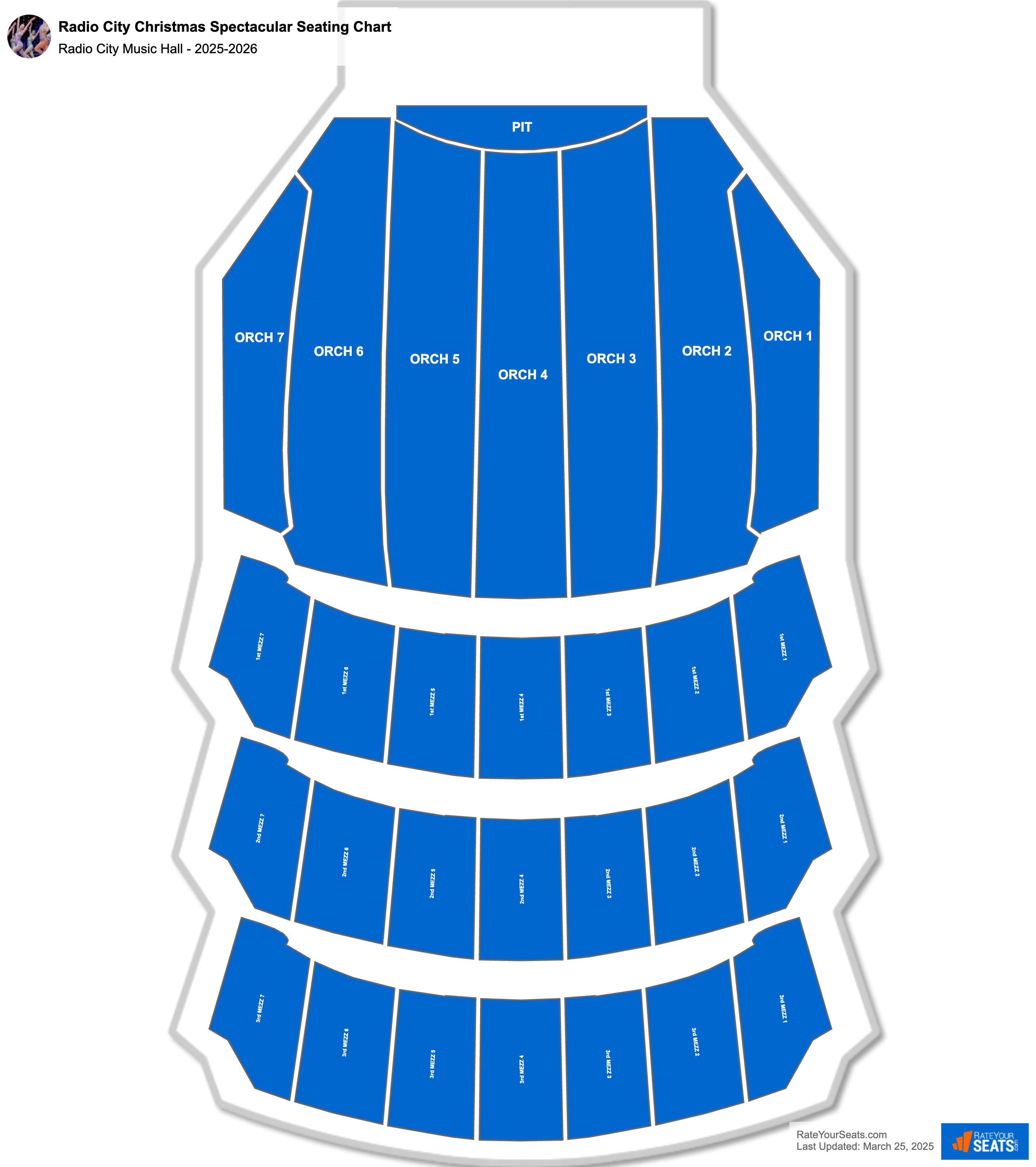 Radio City Christmas Spectacular seating chart Radio City Music Hall