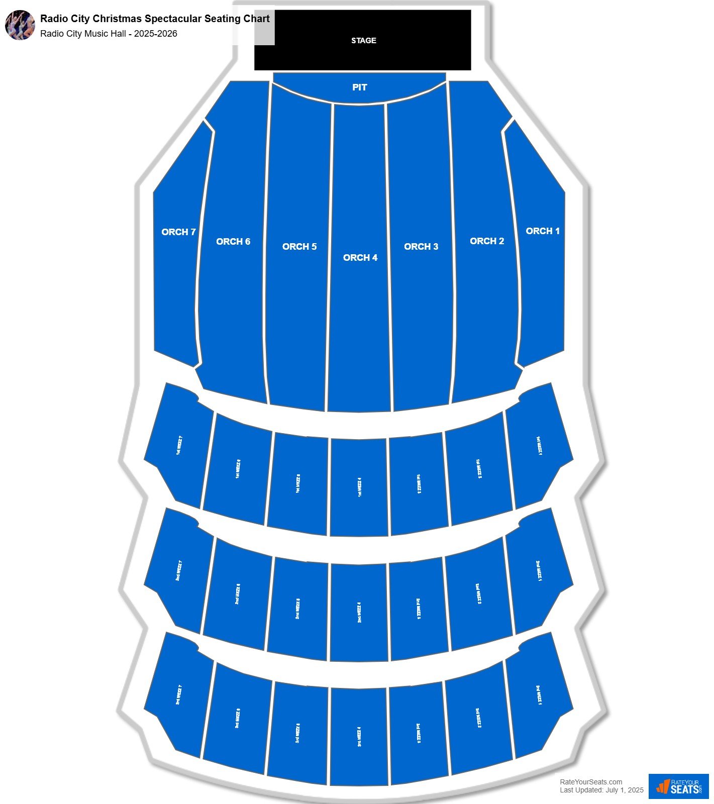 Radio City Christmas Spectacular seating chart Radio City Music Hall