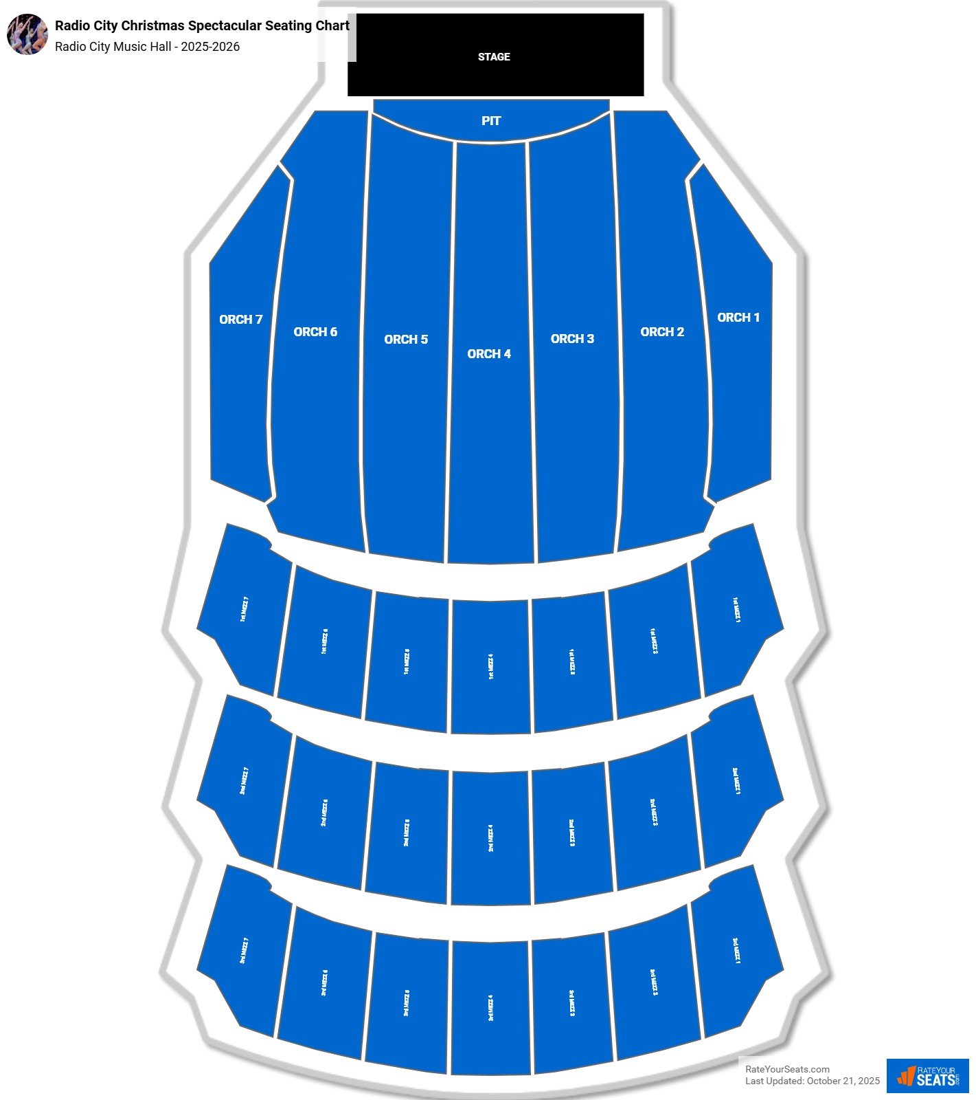 Radio City Christmas Spectacular seating chart Radio City Music Hall