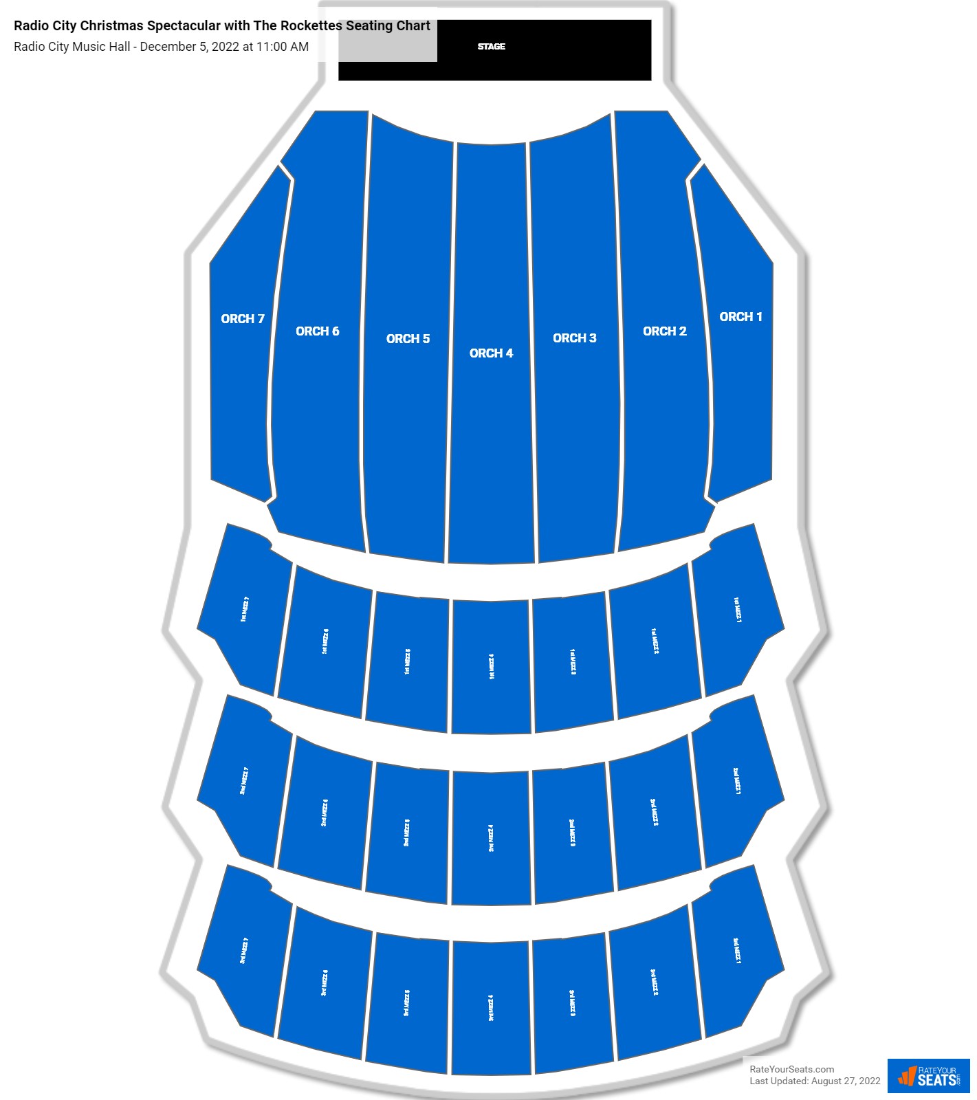 Radio City Christmas Spectacular with The Rockettes seating chart Radio City Music Hall
