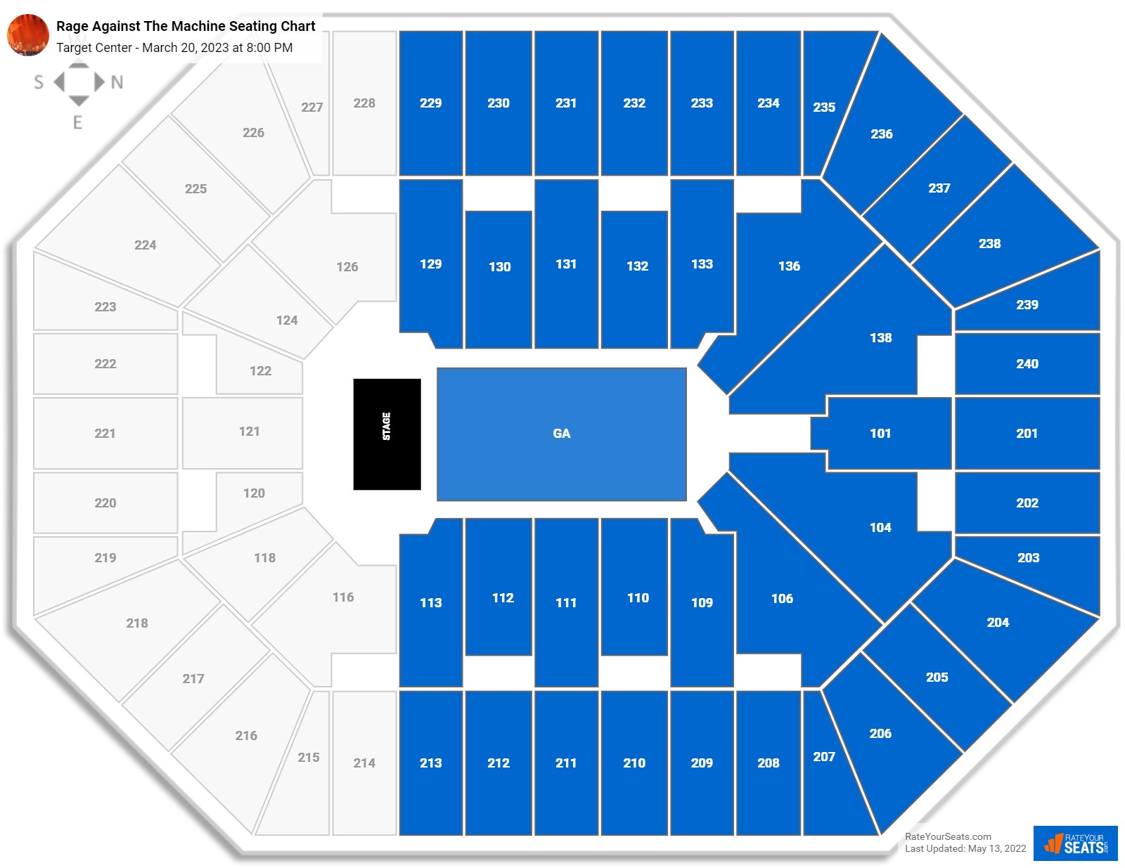 Rage Against The Machine seating chart Target Center