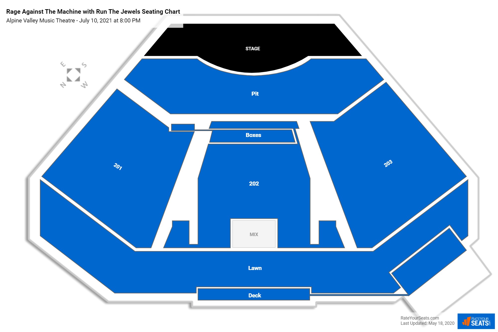 Rage Against The Machine with Run The Jewels seating chart Alpine Valley Music Theatre