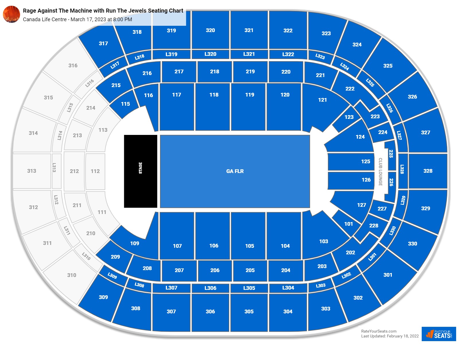 Rage Against The Machine with Run The Jewels seating chart Canada Life Centre