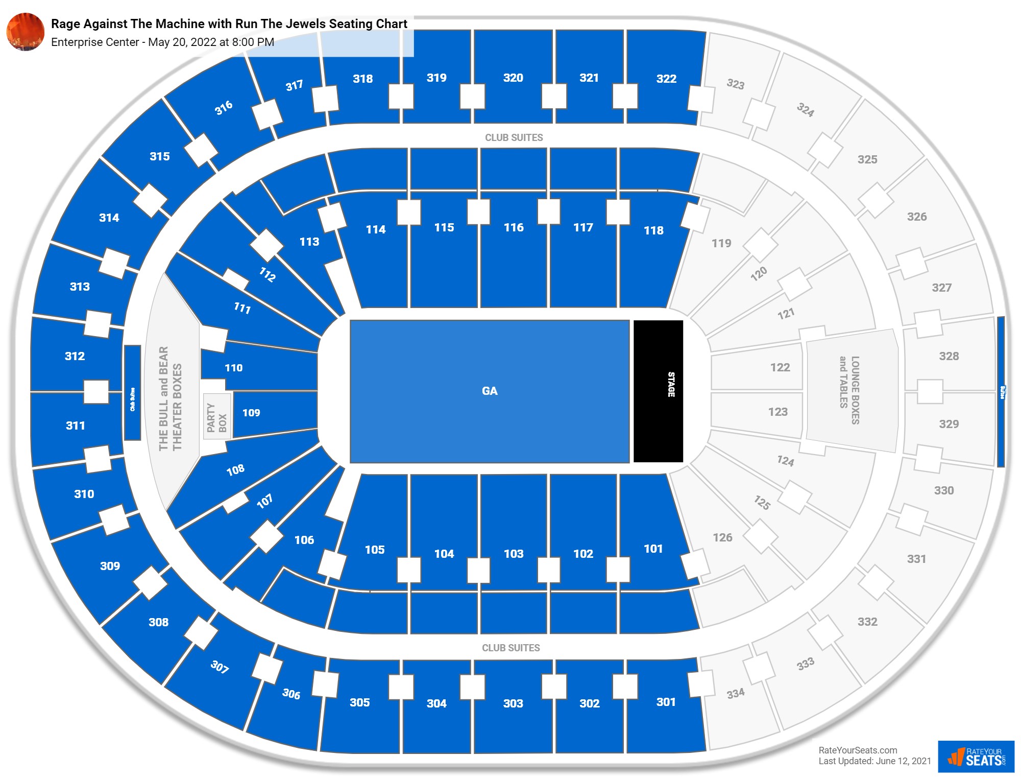 Rage Against The Machine with Run The Jewels seating chart Enterprise Center