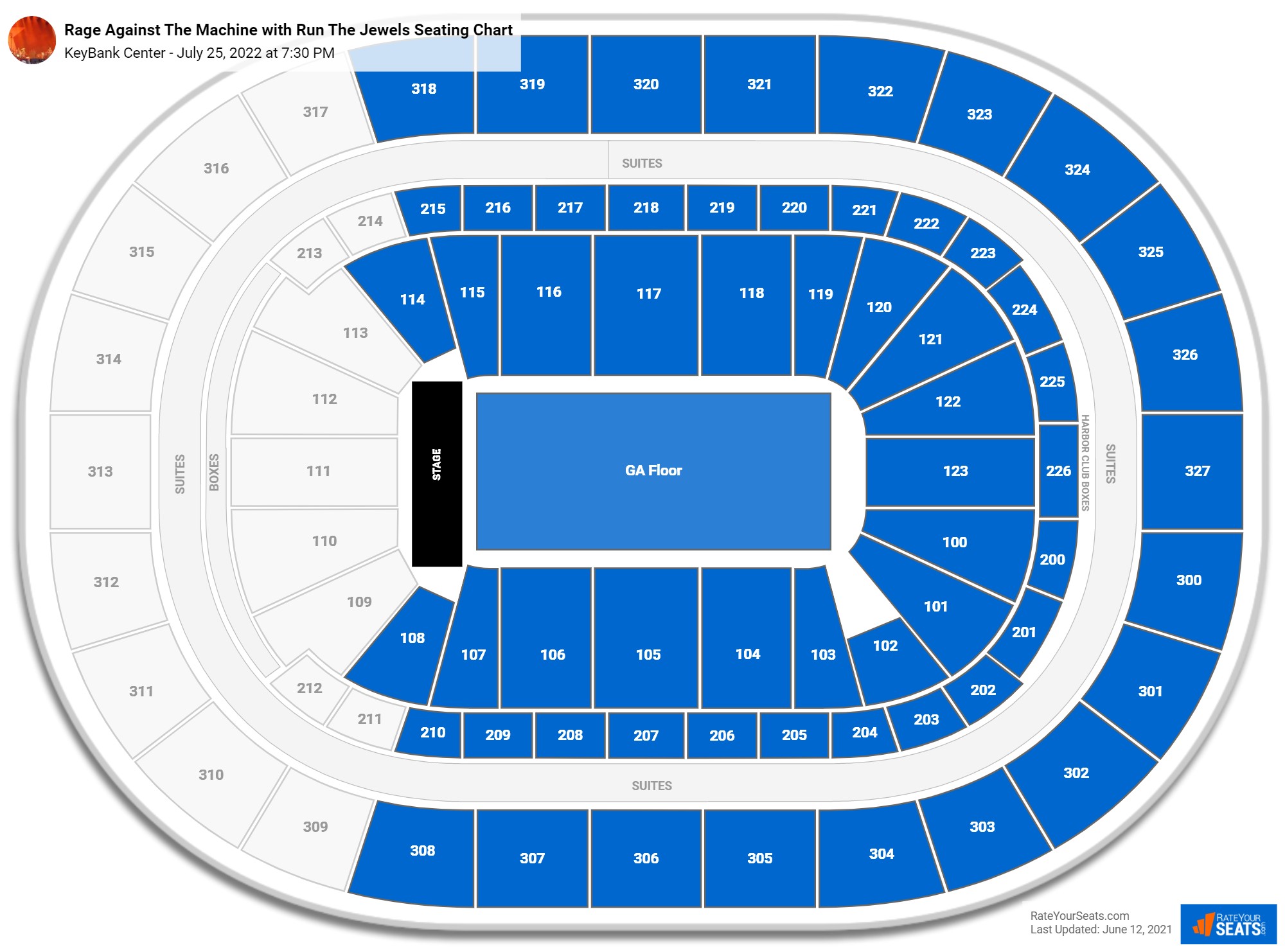 Rage Against The Machine with Run The Jewels seating chart KeyBank Center