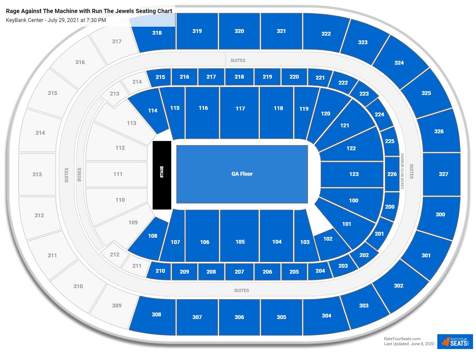 Rage Against The Machine with Run The Jewels seating chart KeyBank Center