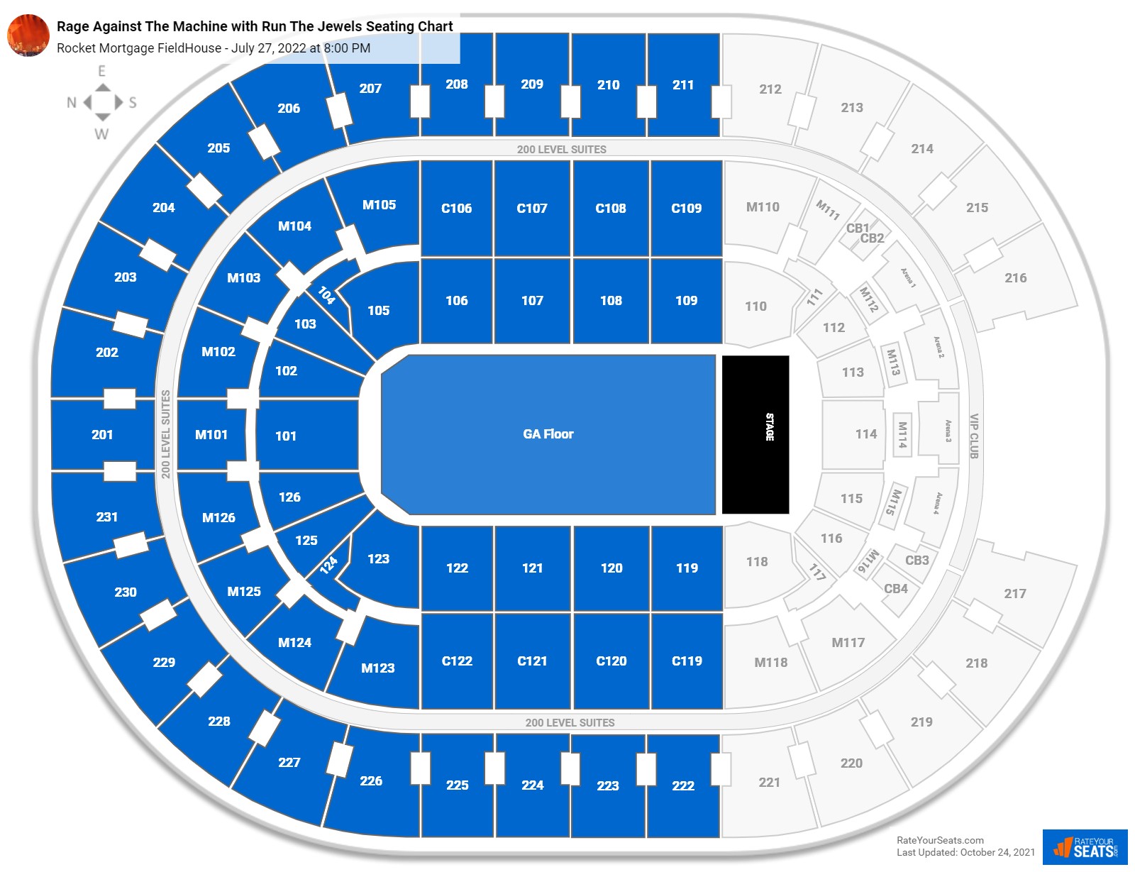 Rage Against The Machine with Run The Jewels seating chart Rocket Mortgage FieldHouse