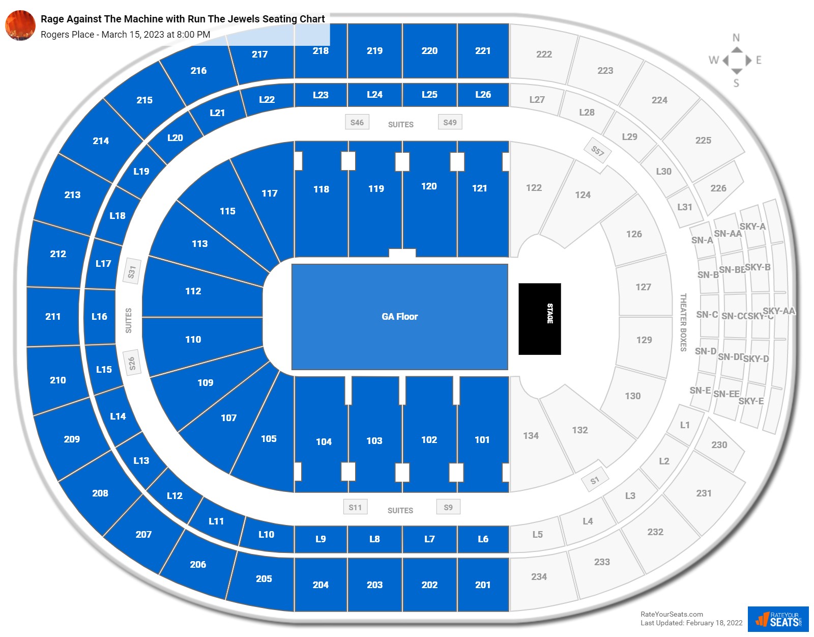 Rage Against The Machine with Run The Jewels seating chart Rogers Place