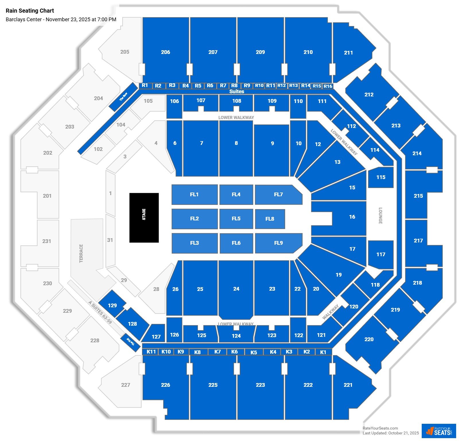 Rain seating chart Barclays Center