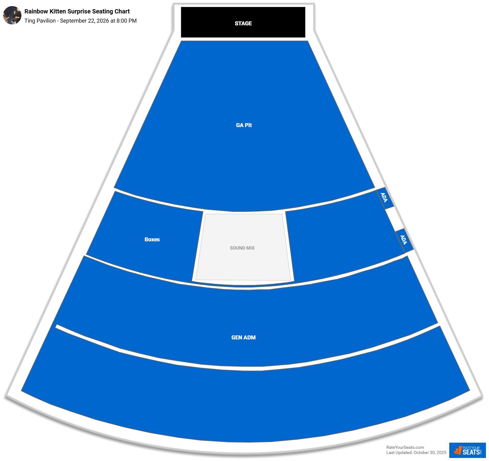 Rainbow Kitten Surprise seating chart Ting Pavilion