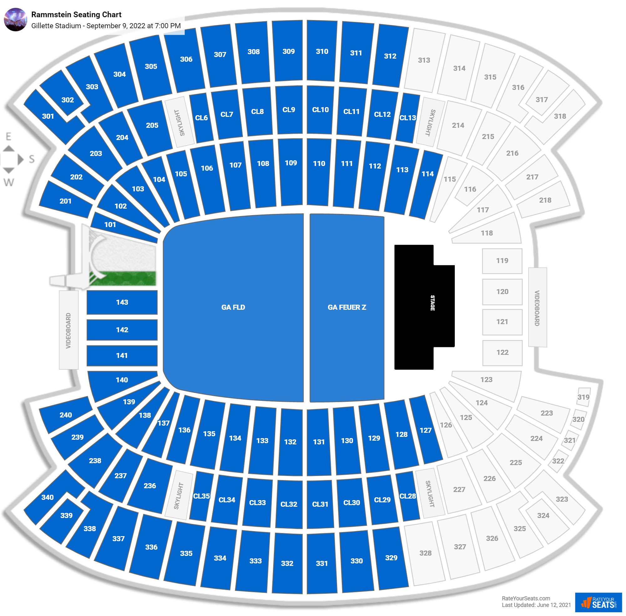 Gillette Stadium Concert Seating Chart