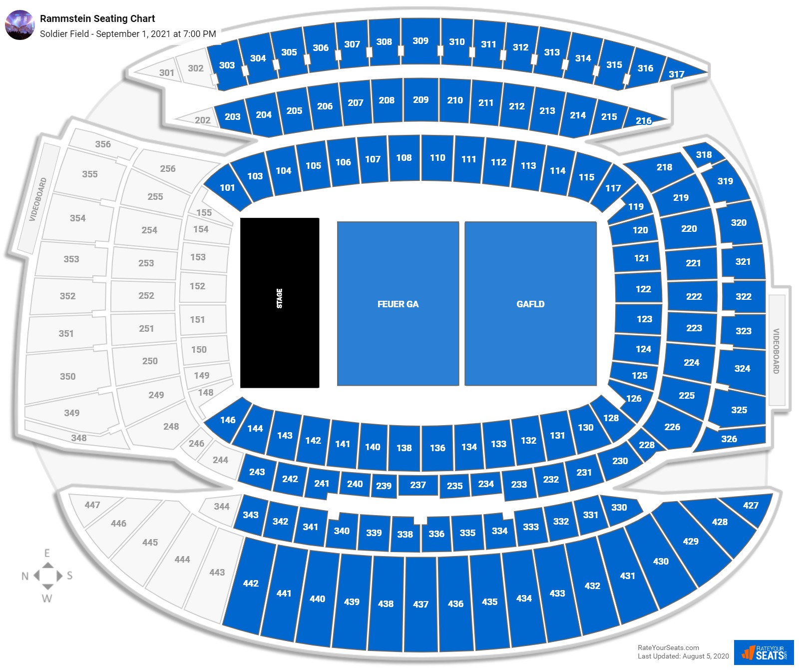 Rammstein seating chart Soldier Field