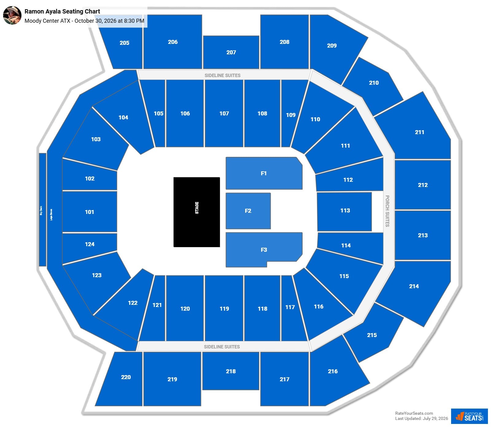 Ramon Ayala (Rescheduled from 7/25/26) Seating Chart at Moody Center ATX