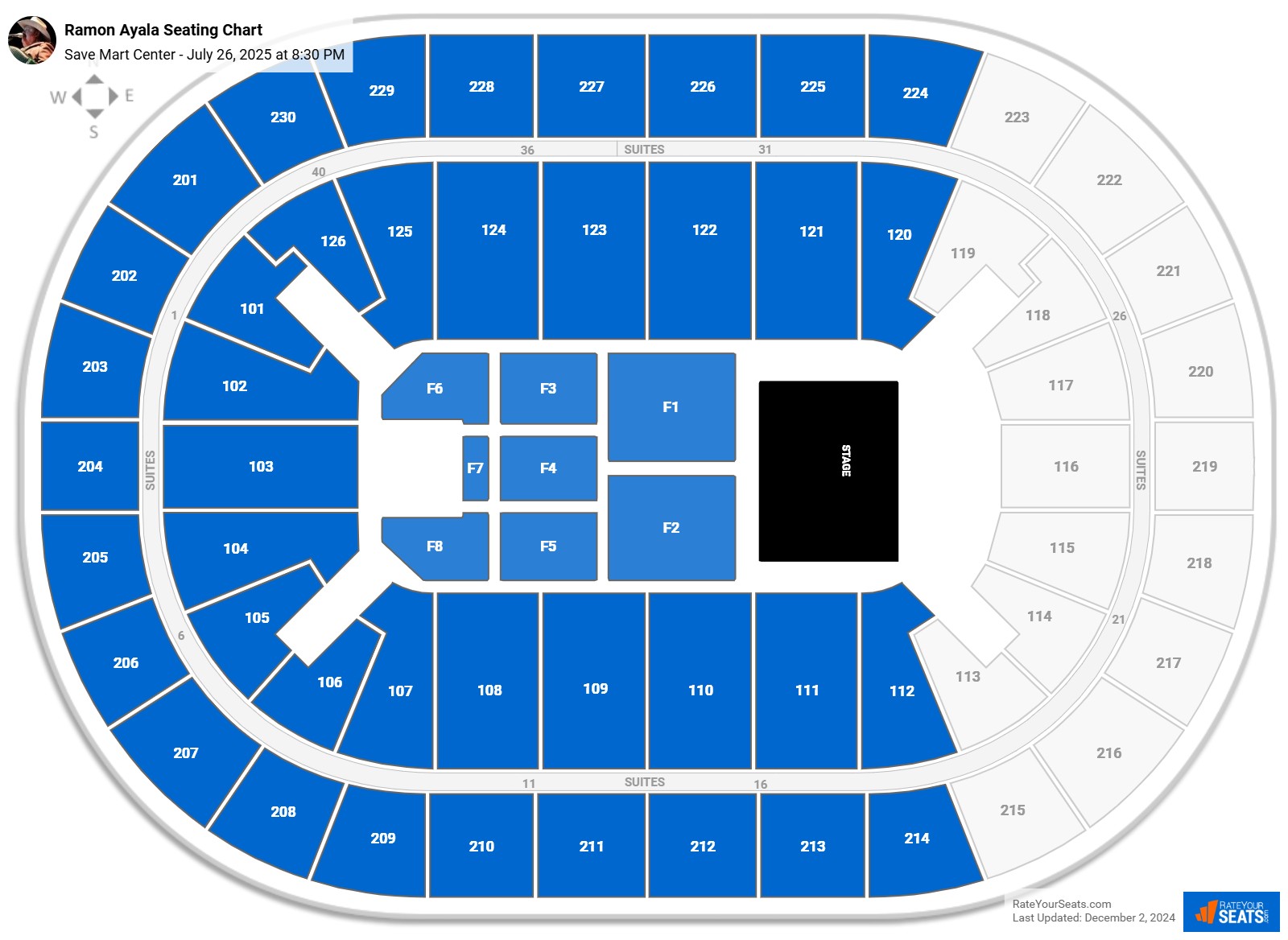 Ramon Ayala seating chart Save Mart Center