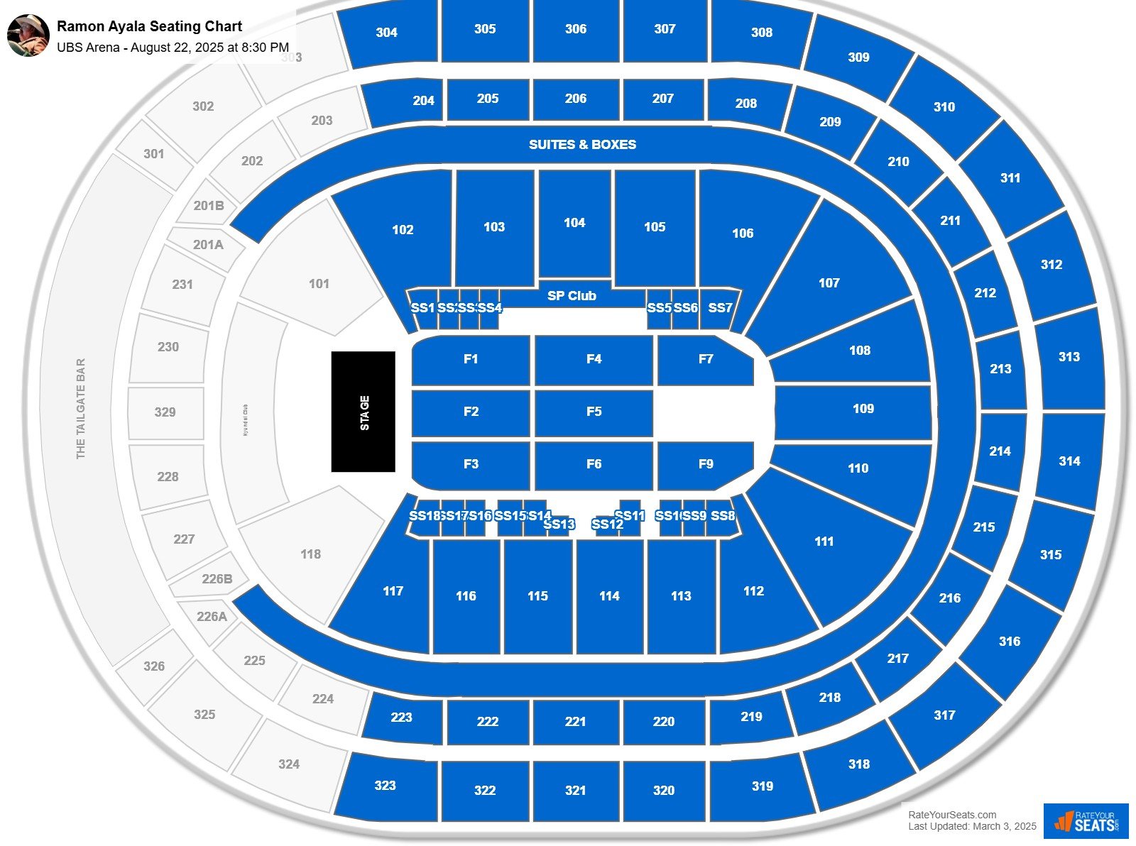 Ramon Ayala seating chart UBS Arena