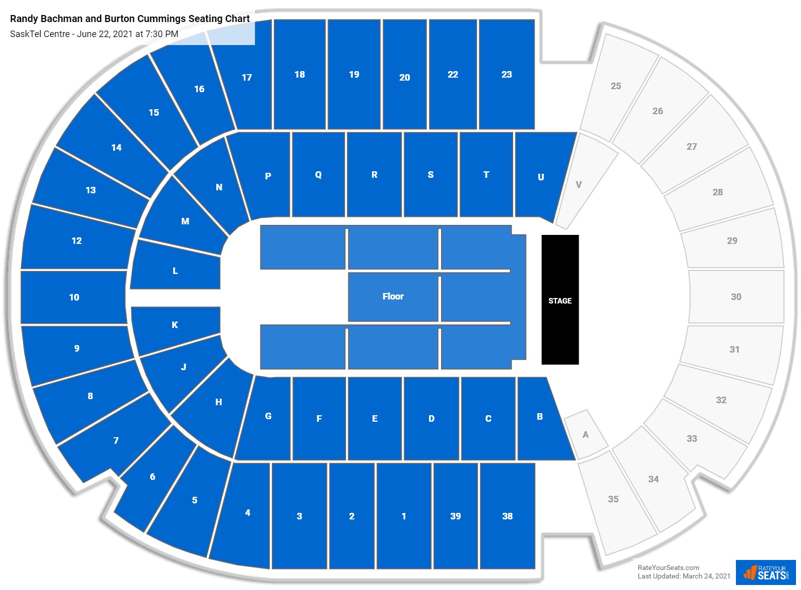 Randy Bachman and Burton Cummings seating chart SaskTel Centre
