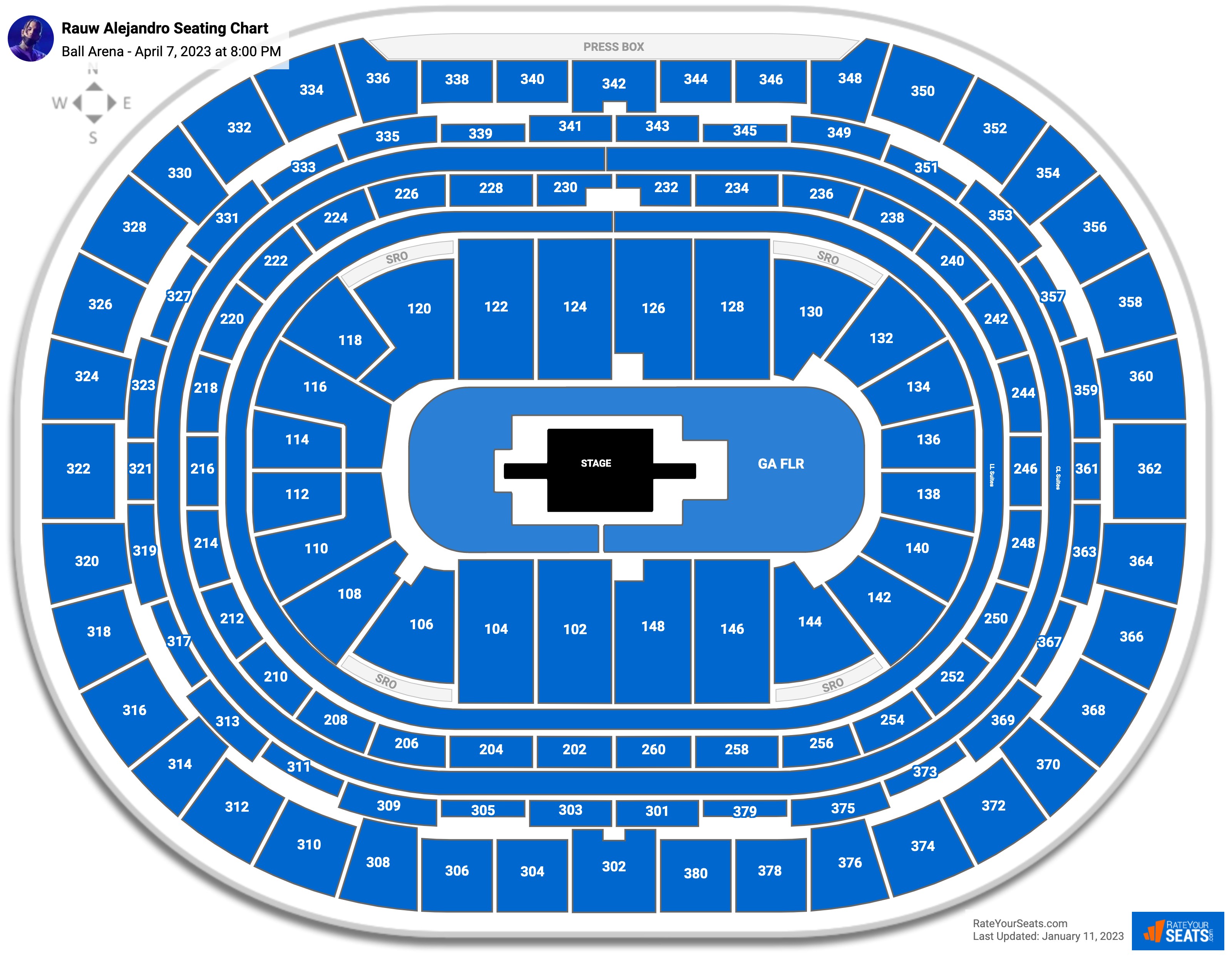 Pepsi center nuggets seating map elcho table