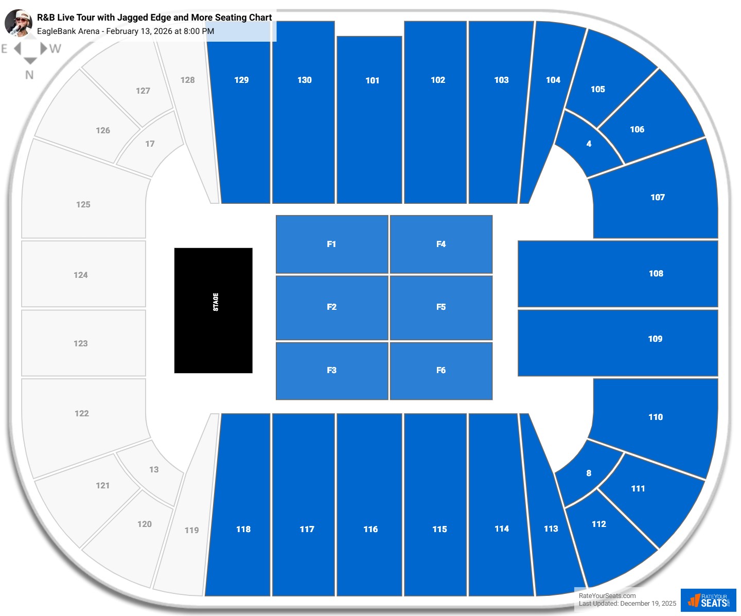 R&B Live Tour with Jagged Edge and More seating chart EagleBank Arena