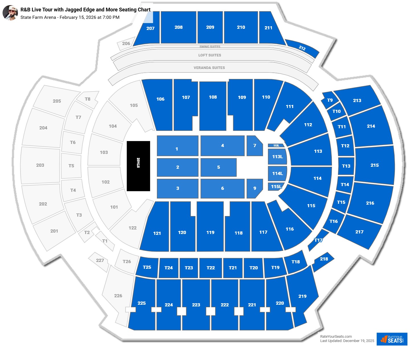 R&B Live Tour with Jagged Edge and More seating chart State Farm Arena