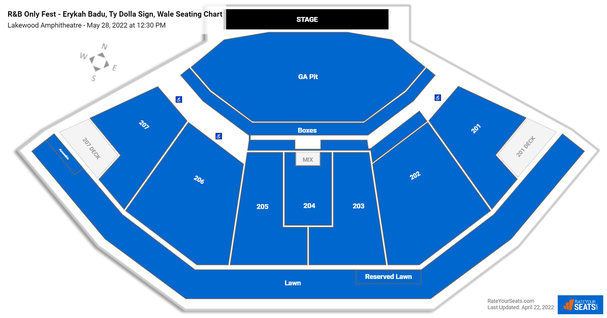 R&B Only Fest - Erykah Badu, Ty Dolla Sign, Wale seating chart Lakewood Amphitheatre