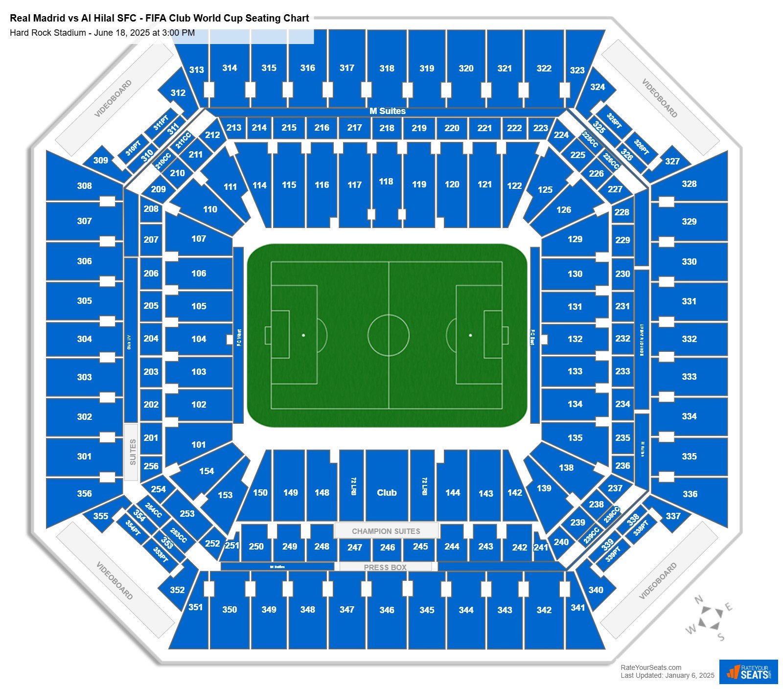 Real Madrid vs Al Hilal SFC - FIFA Club World Cup seating chart Hard Rock Stadium