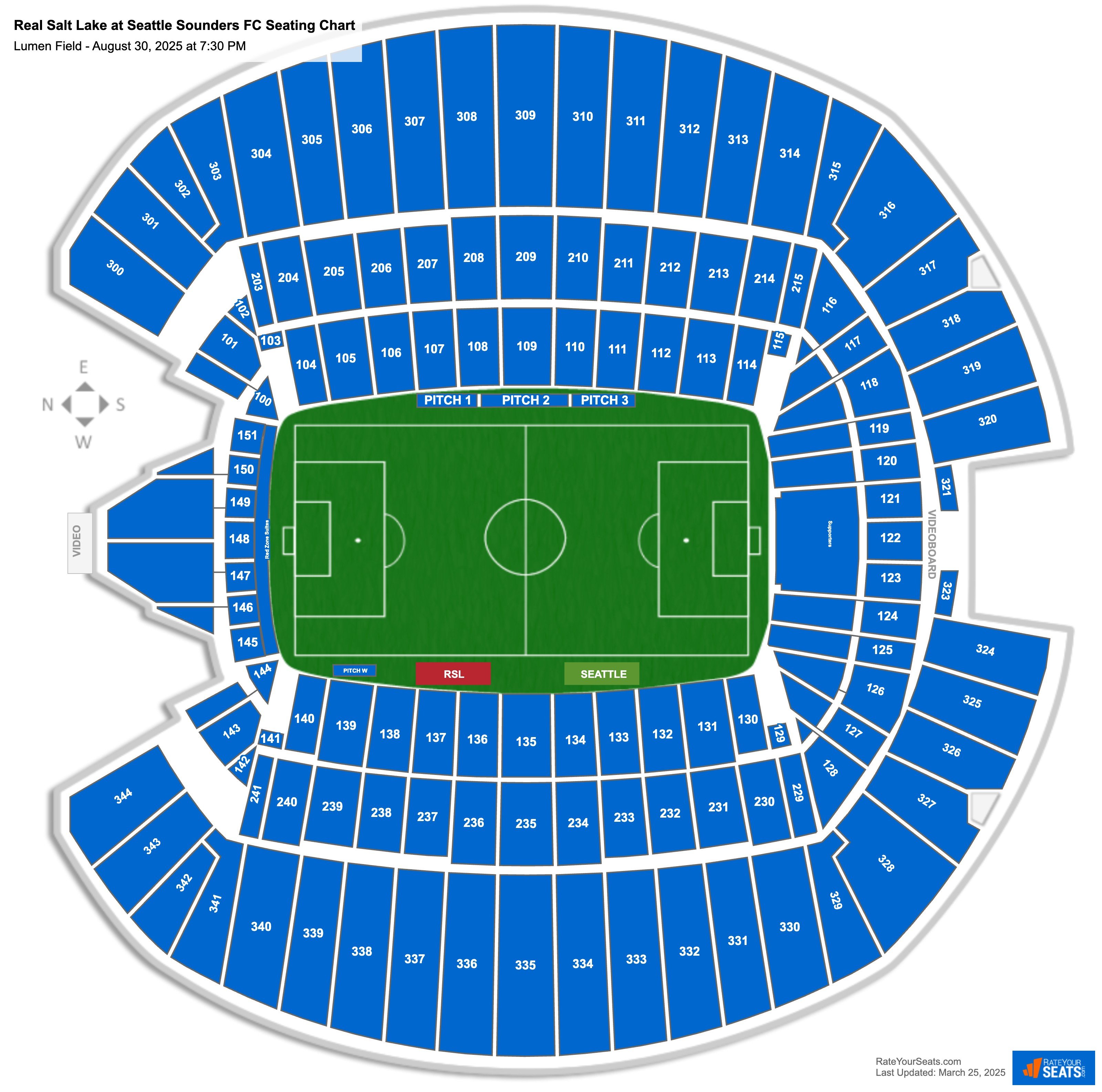 Real Salt Lake at Seattle Sounders FC seating chart Lumen Field