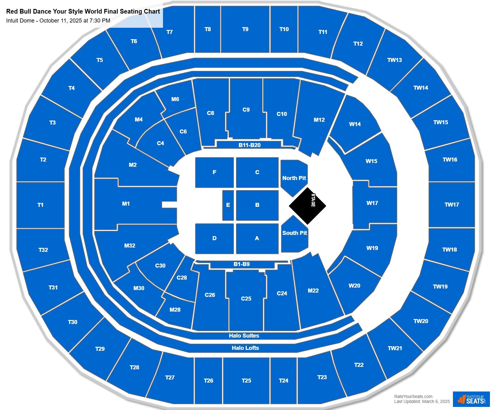 Red Bull Dance Your Style World Final seating chart Intuit Dome