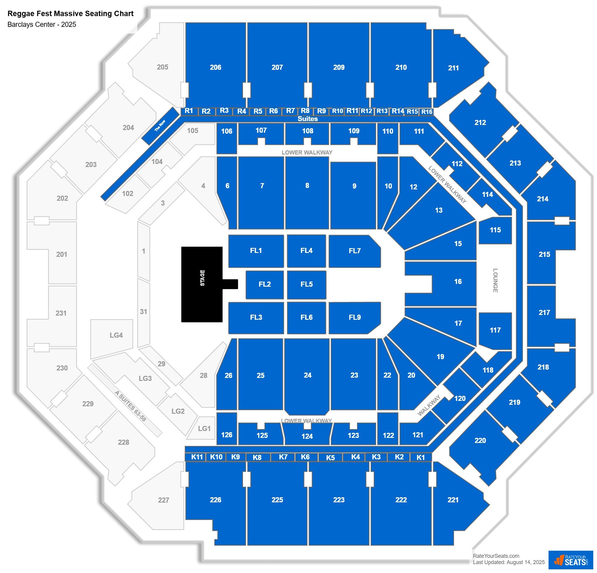 Reggae Fest Massive seating chart Barclays Center