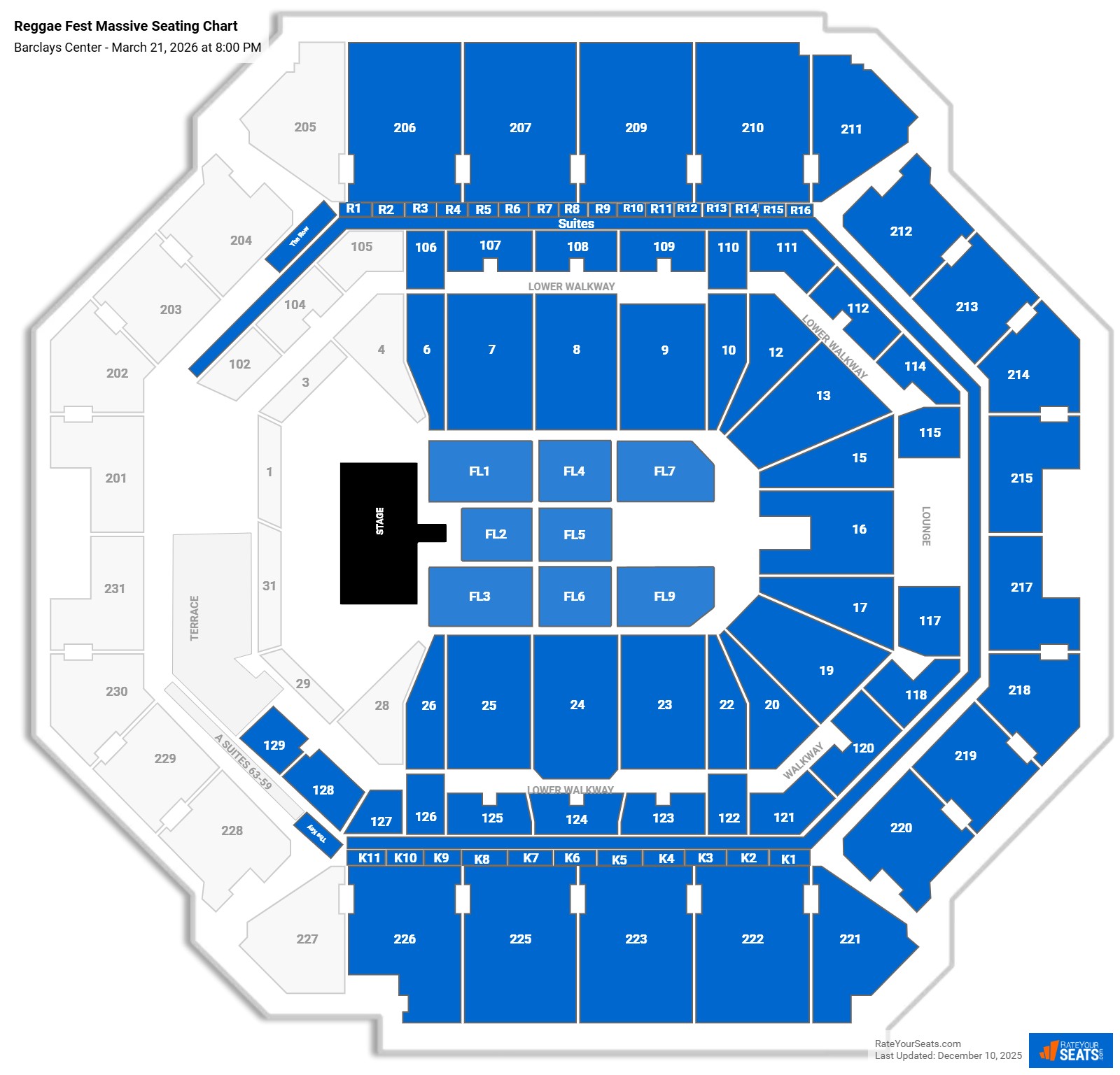 Reggae Fest Massive seating chart Barclays Center
