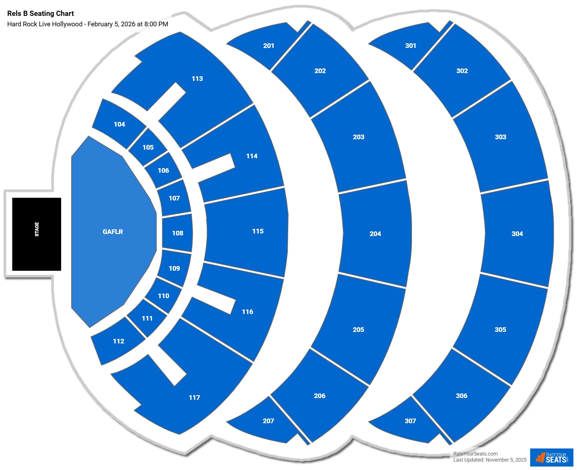 Rels B seating chart Hard Rock Live Hollywood