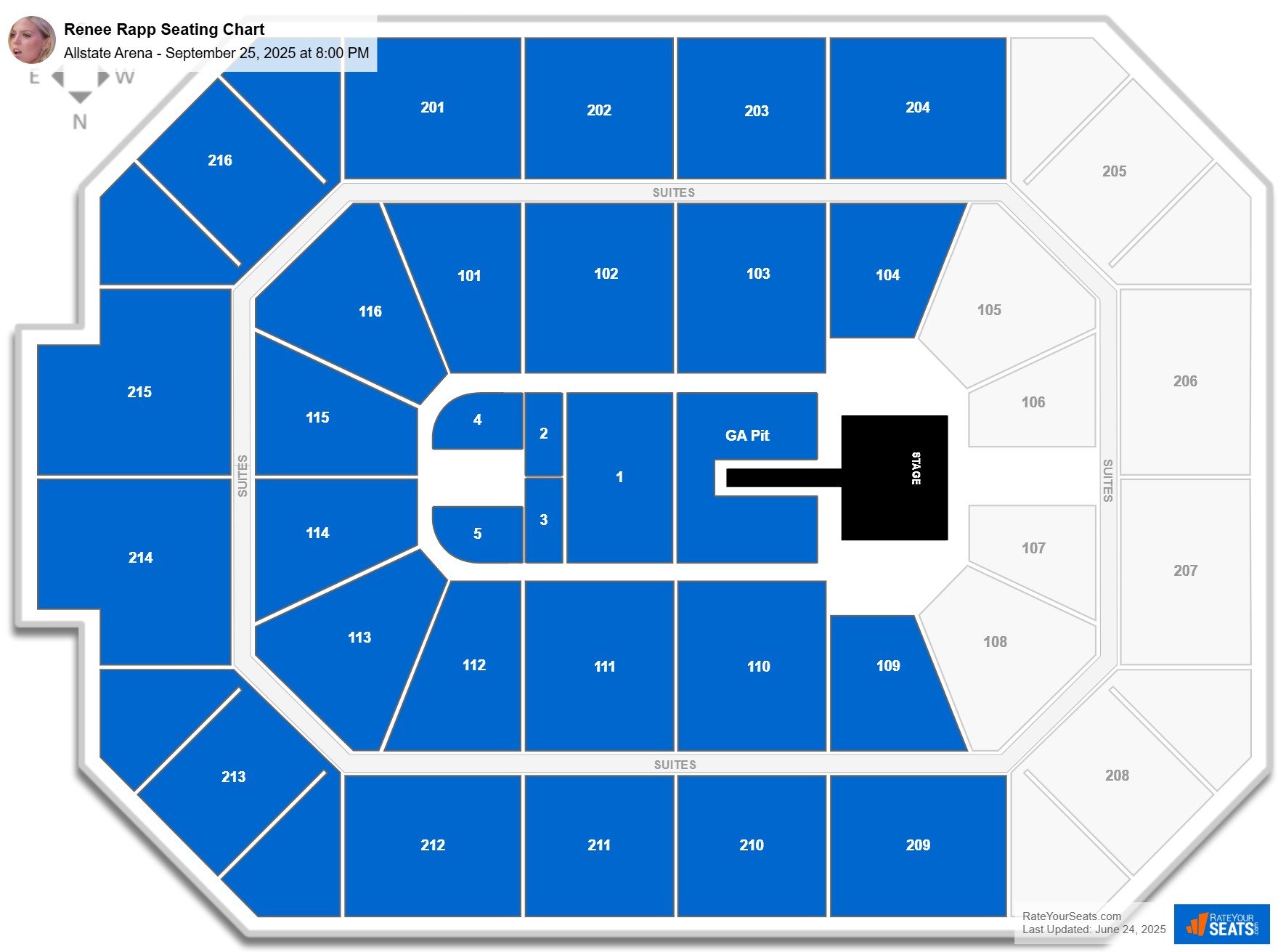 Renee Rapp seating chart Allstate Arena