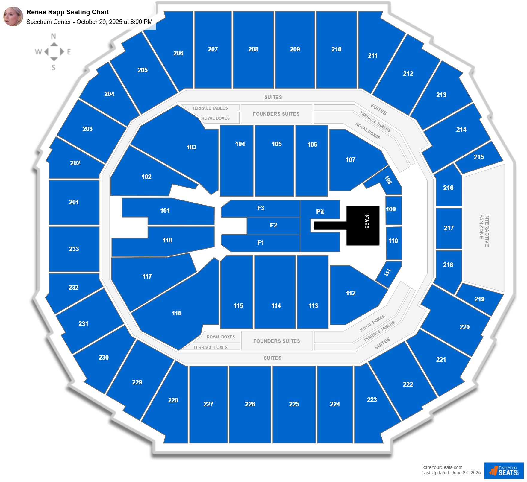 Renee Rapp seating chart Spectrum Center