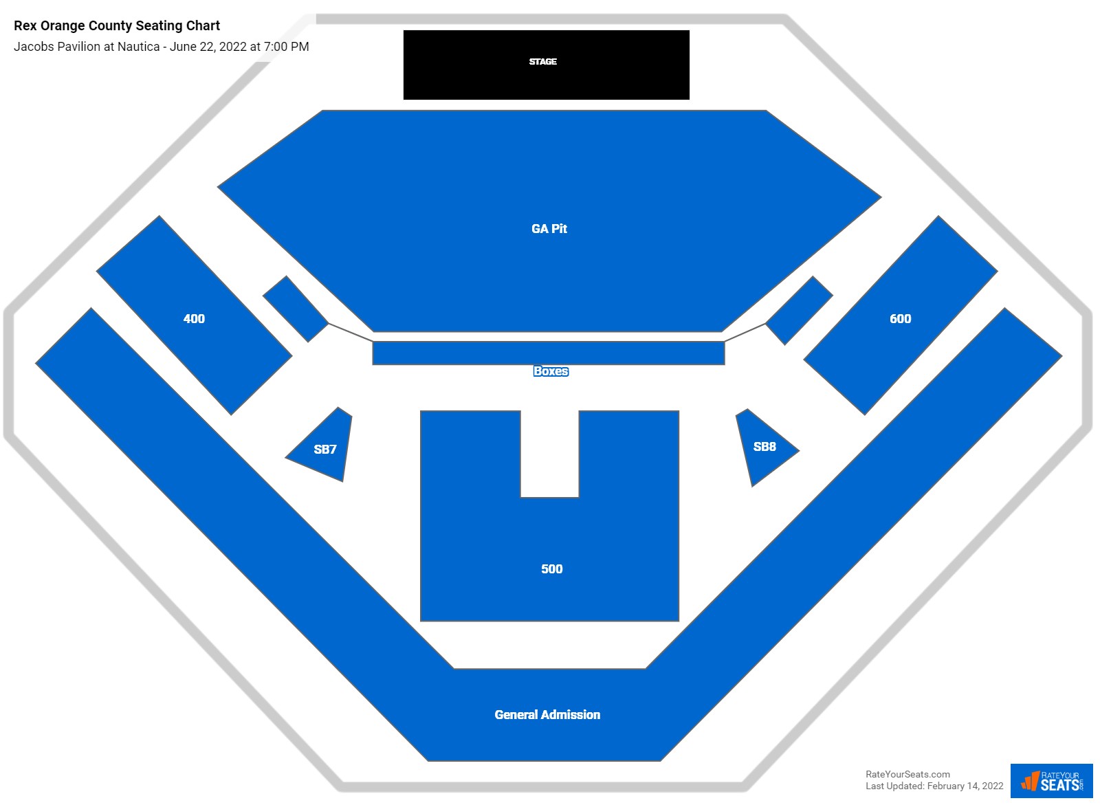Rex Orange County seating chart Jacobs Pavilion at Nautica
